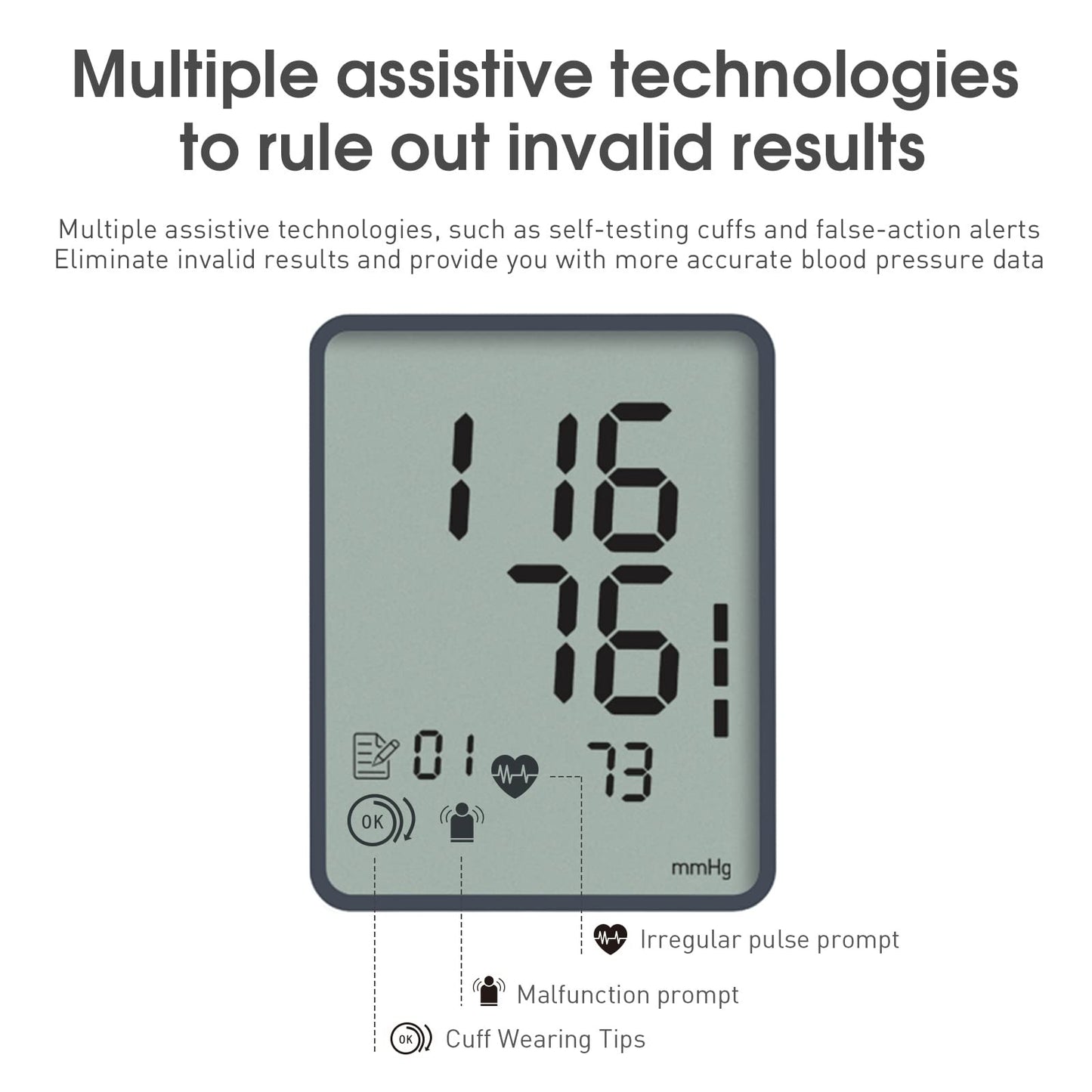 yuwell Misuratore di Pressione Arteriosa da Braccio, Sfigmomanometro Elettronico con Bracciale 22-45cm, Apparecchio Automatico per Misurare la Pressione Sanguigna per l'Uso Domestico (YE660D)