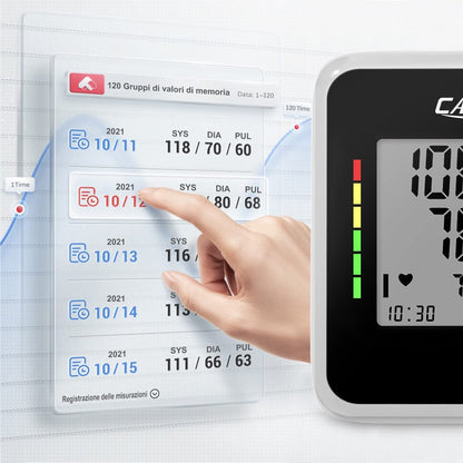 CAZON Misuratore di Pressione Sanguigna, Digitale Automatico da Braccio per uso domestico Misuratore di frequenza cardiaca