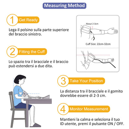 CAZON Misuratore di Pressione Sanguigna, Digitale Automatico da Braccio per uso domestico Misuratore di frequenza cardiaca