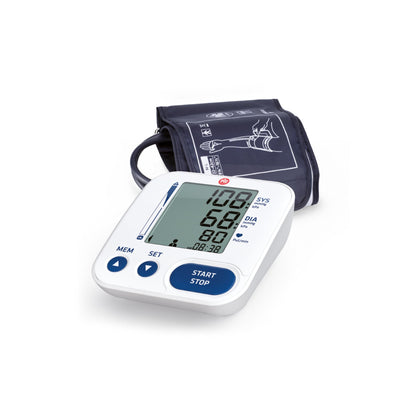 Pic Solution - Literapid Misuratore di Pressione Arteriosa da Braccio Digitale, Apparecchio Automatico per Misurare la Pressione Sanguigna a Casa, clinicamente validato, Bianco e Blu