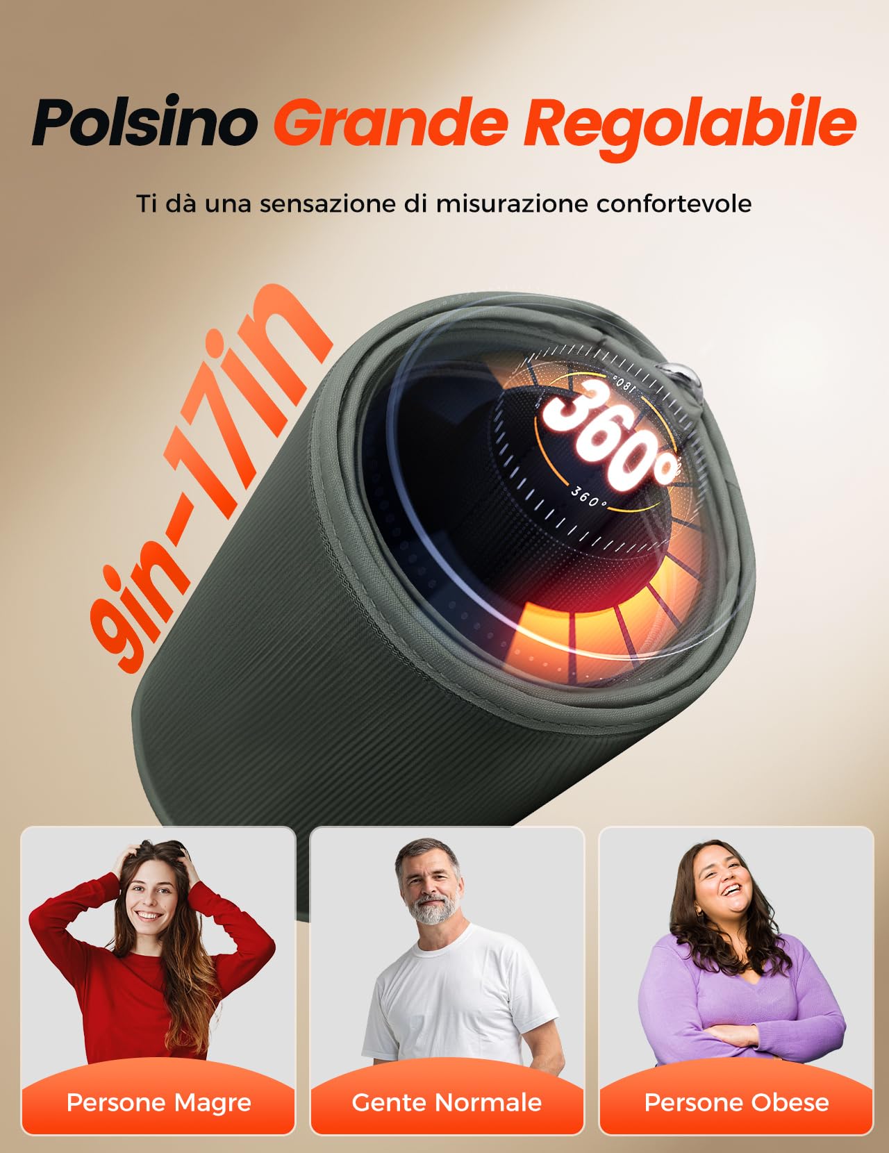 Misuratore di Pressione, Misuratore Pressione da Braccio Con schermo Retroilluminato a LED ad alta Risoluzione, per Circonferenza del Braccio da 22 a 42 CM, Memorizzazione di due Utenti 2 x 199