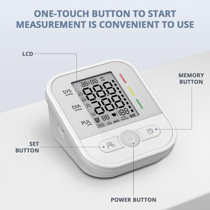 NWOUIIAY Misuratore Pressione da Braccio, Misuratore di Pressione Con Schermo LCD, Macchinetta Pressione Digitale Bracciale Regolabile 22-42 cm, Rilevazione Aritmia, 2 Utenti × 99 Memorie