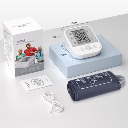 NWOUIIAY Misuratore Pressione da Braccio, Misuratore di Pressione Con Schermo LCD, Macchinetta Pressione Digitale Bracciale Regolabile 22-42 cm, Rilevazione Aritmia, 2 Utenti × 99 Memorie