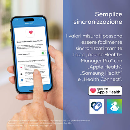Beurer BM 25 misuratore di pressione da braccio, funzionamento semplice con un pulsante, misurazione precisa, rilevamento aritmie, porta USB-C, polsino 22-42 cm, trasferimento dati a Apple Health