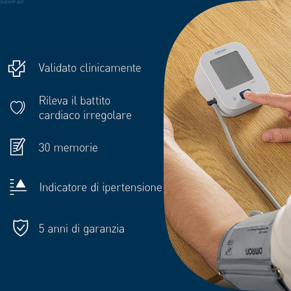 OMRON X2 Essential, Misuratore di pressione arteriosa per uso quotidiano, Misuratore di pressione da braccio facile da usare e affidabile, Clinicamente validato