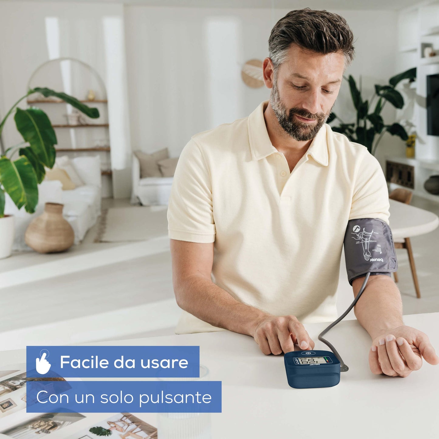 Beurer BM 25 misuratore di pressione da braccio, funzionamento semplice con un pulsante, misurazione precisa, rilevamento aritmie, porta USB-C, polsino 22-42 cm, trasferimento dati a Apple Health