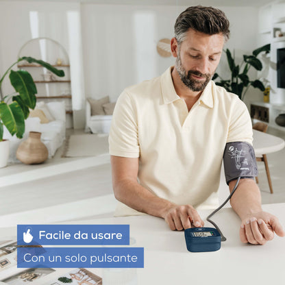 Beurer BM 25 misuratore di pressione da braccio, funzionamento semplice con un pulsante, misurazione precisa, rilevamento aritmie, porta USB-C, polsino 22-42 cm, trasferimento dati a Apple Health